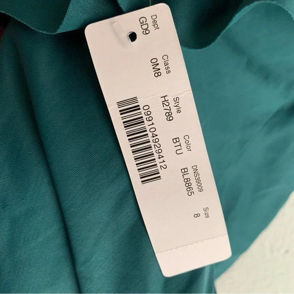 J. Crew Ruffled scoopback one-piece swimsuit Brilliant Turquoise NWT Sz 8 - Picture 5 of 6